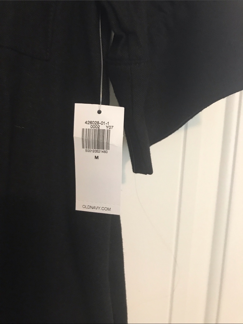 Old Navy Black Short-Sleeve Linen Shirt Dress - Picture 2 of 2